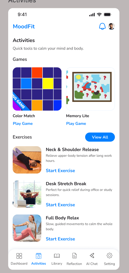 Activities Interface